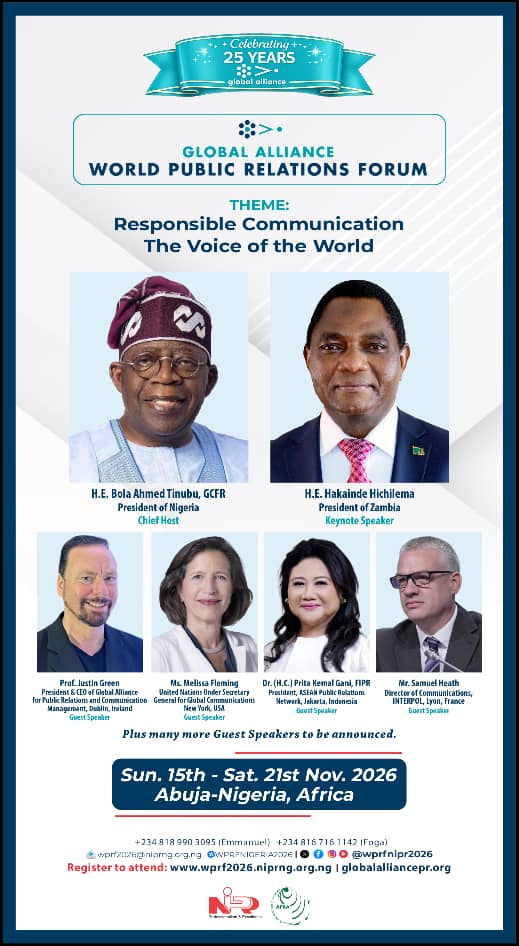 Tinubu, Hichilema, Others Named Dignitaries at World Public Relations Forum in Abuja