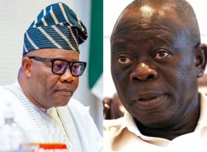 Confrontation between Akpabio, Oshiomhole Over New Rules in Senate