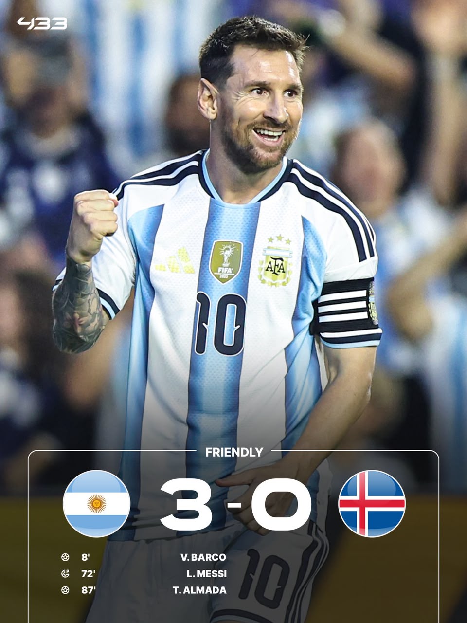 Messi Returns After Injury Scare as Argentina Beats Iceland 3-0