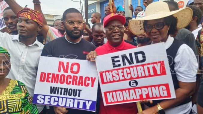 Falana, #EndBadGovernance Protesters March in Lagos Over Insecurity and Economic Hardship