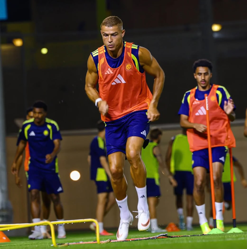 Newly-Married Cristiano Ronaldo Returns to Al Nassr Training with Striking Golden Hairstyle Ahead of New Season