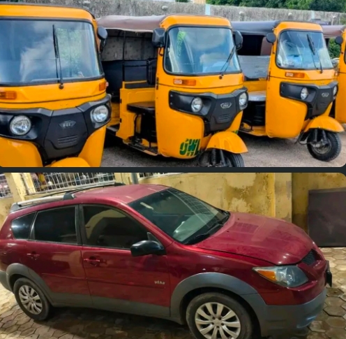 Kano Police Arrest 3 Suspected Vehicle Thieves, Recover 4 Tricycles, Car