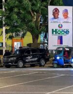 Security Operatives Guard Tinubu’s Billboards Ahead of APC Campaign Launch in Kaduna